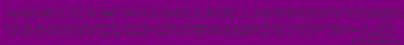 Fonte SfSolarSailerOutline – fontes pretas em um fundo violeta