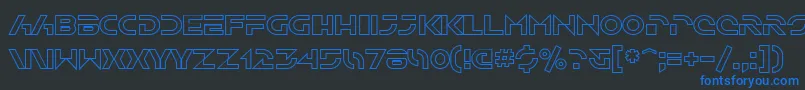 SfSolarSailerOutline Font – Blue Fonts on Black Background