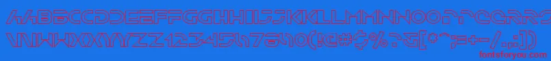 SfSolarSailerOutline Font – Red Fonts on Blue Background