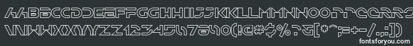 SfSolarSailerOutline-fontti – valkoiset fontit mustalla taustalla