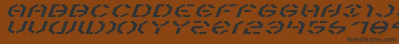 Y3kei-Schriftart – Schwarze Schriften auf braunem Hintergrund