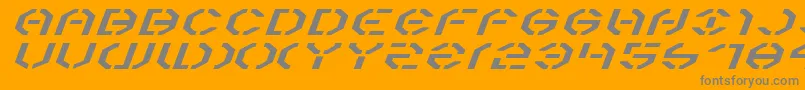 Y3kei-Schriftart – Graue Schriften auf orangefarbenem Hintergrund