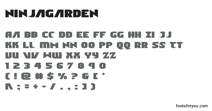 Шрифт Ninjagarden – алфавит, цифры, специальные символы