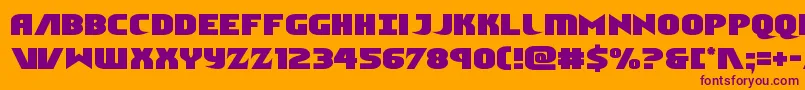 Ninjagarden-Schriftart – Violette Schriften auf orangefarbenem Hintergrund