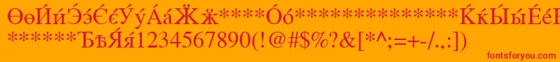 CyrillicserifRoman Font – Red Fonts on Orange Background