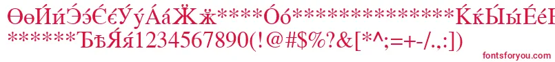 CyrillicserifRoman-fontti – punaiset fontit valkoisella taustalla