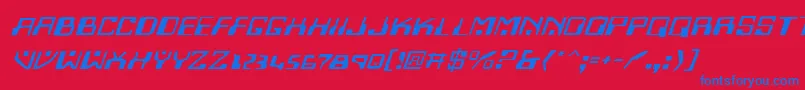 HomemadeRobotExpandedItalic Font – Blue Fonts on Red Background