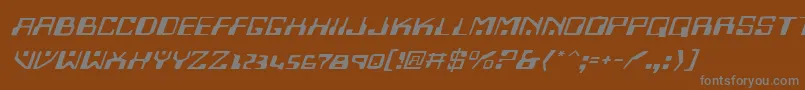 Шрифт HomemadeRobotExpandedItalic – серые шрифты на коричневом фоне
