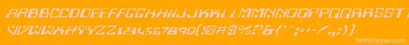 フォントHomemadeRobotExpandedItalic – オレンジの背景にピンクのフォント