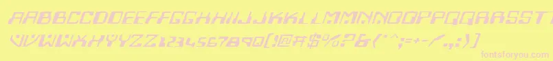 HomemadeRobotExpandedItalic Font – Pink Fonts on Yellow Background