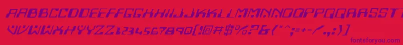 HomemadeRobotExpandedItalic Font – Purple Fonts on Red Background