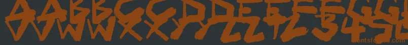 CrazyGuy-fontti – ruskeat fontit mustalla taustalla