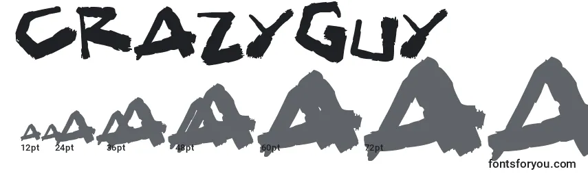 Размеры шрифта CrazyGuy