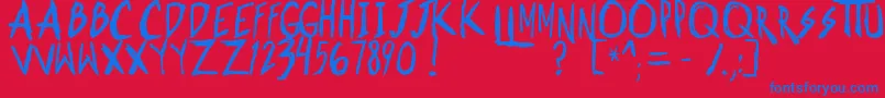 ShonenpunkCustomBold Font – Blue Fonts on Red Background