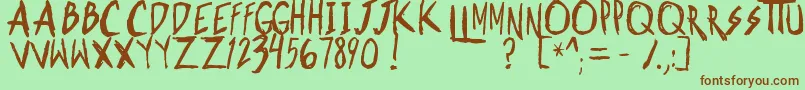 ShonenpunkCustomBold Font – Brown Fonts on Green Background