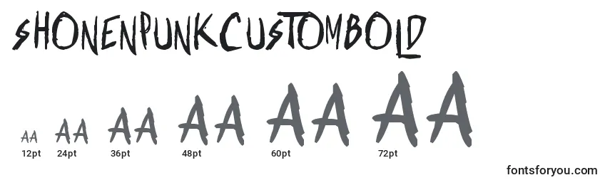 ShonenpunkCustomBold Font Sizes
