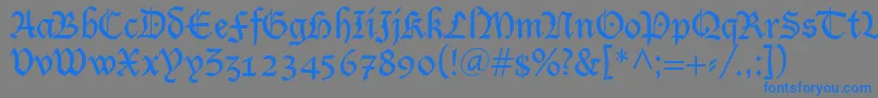 LutherRegular Font – Blue Fonts on Gray Background