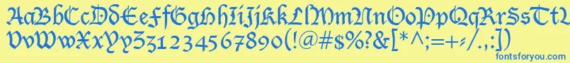 Шрифт LutherRegular – синие шрифты на жёлтом фоне