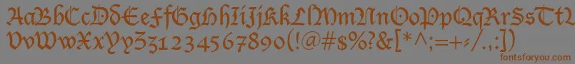 LutherRegular Font – Brown Fonts on Gray Background