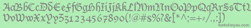 フォントLutherRegular – 緑の背景に灰色の文字