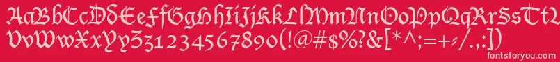 Шрифт LutherRegular – розовые шрифты на красном фоне