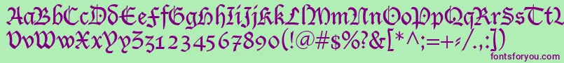 LutherRegular-Schriftart – Violette Schriften auf grünem Hintergrund