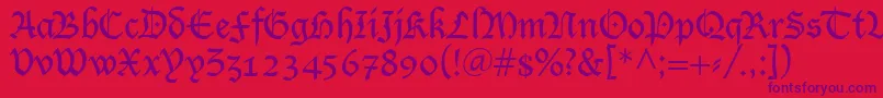 LutherRegular Font – Purple Fonts on Red Background