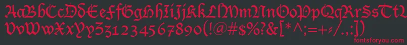 LutherRegular Font – Red Fonts on Black Background