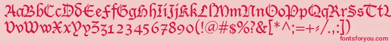 fuente LutherRegular – Fuentes Rojas Sobre Fondo Rosa