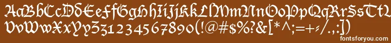 フォントLutherRegular – 茶色の背景に白い文字