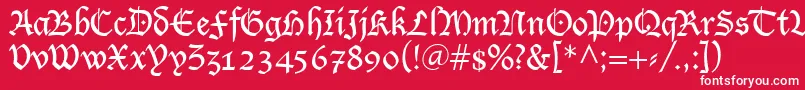 フォントLutherRegular – 赤い背景に白い文字