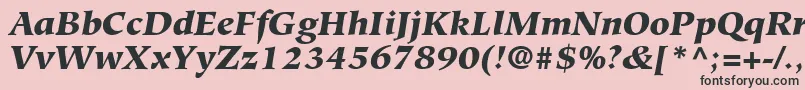 フォントGlossaryBlackSsiBlackItalic – ピンクの背景に黒い文字