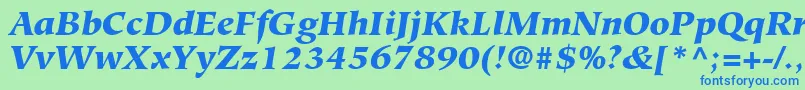 GlossaryBlackSsiBlackItalic Font – Blue Fonts on Green Background