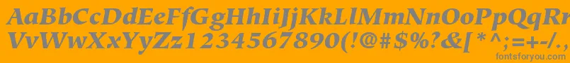 Weitere Informationen zur GlossaryBlackSsiBlackItalic-Schriftart GlossaryBlackSsiBlackItalic-Schriftart – Graue Schriften auf orangefarbenem Hintergrund