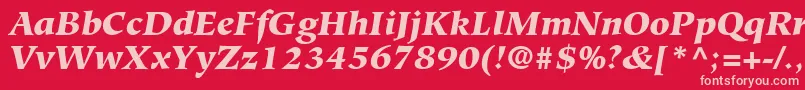 GlossaryBlackSsiBlackItalic Font – Pink Fonts on Red Background