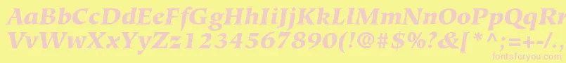 GlossaryBlackSsiBlackItalic Font – Pink Fonts on Yellow Background