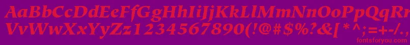 GlossaryBlackSsiBlackItalic Font – Red Fonts on Purple Background