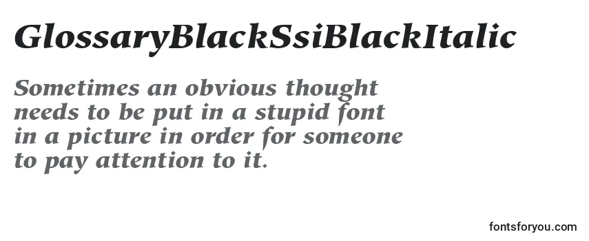 Обзор шрифта GlossaryBlackSsiBlackItalic