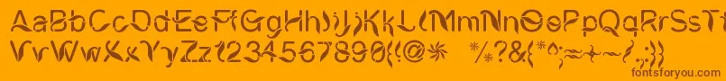 フォントCiungWanaraSejati – オレンジの背景に茶色のフォント