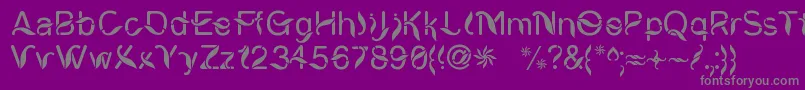 フォントCiungWanaraSejati – 紫の背景に灰色の文字