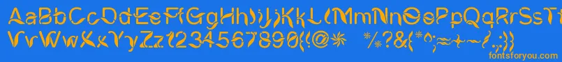 CiungWanaraSejati Font – Orange Fonts on Blue Background