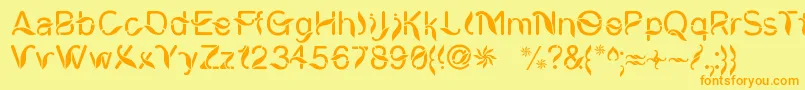 CiungWanaraSejati Font – Orange Fonts on Yellow Background