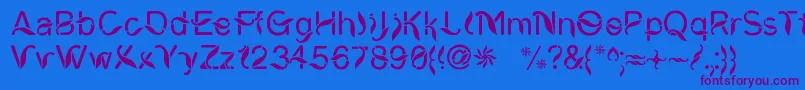 CiungWanaraSejati Font – Purple Fonts on Blue Background