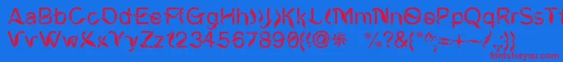 CiungWanaraSejati Font – Red Fonts on Blue Background