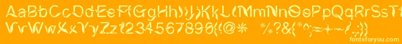 CiungWanaraSejati Font – Yellow Fonts on Orange Background