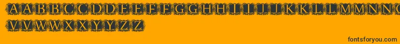 ModernKerawang Font – Black Fonts on Orange Background