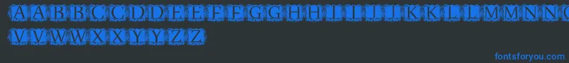 ModernKerawang Font – Blue Fonts on Black Background