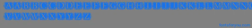 フォントModernKerawang – 灰色の背景に青い文字