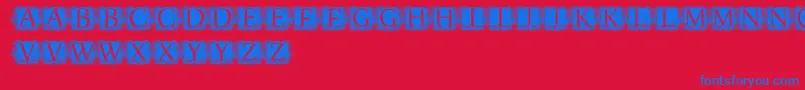 ModernKerawang Font – Blue Fonts on Red Background