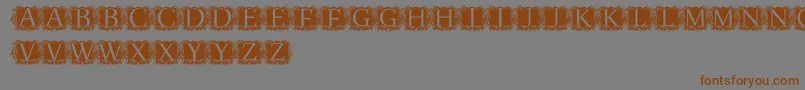 ModernKerawang Font – Brown Fonts on Gray Background